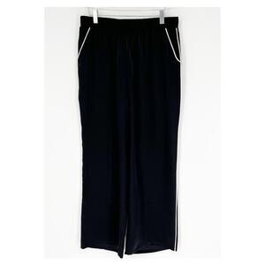 Jason Wu Satin Wide Leg Contrast Piping Pants M Black